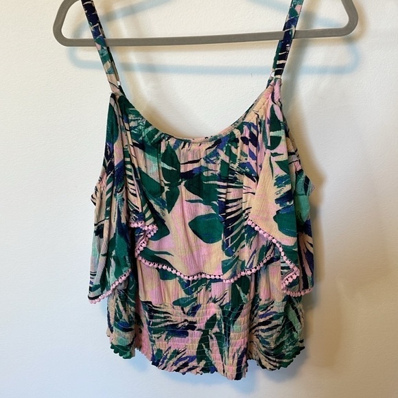 Torrid Crinkle Gauze Cold Shoulder Ruffle Top - Picture 7 of 10